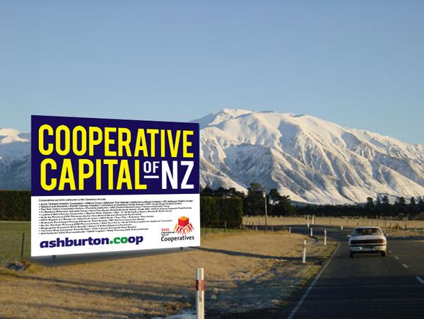 A Large roadside sign or a three dimensional figure to rival Taihape's gumboot, the big carrot at Ohakune or the salmon in Rakaia is now being debated in Ashburton, the newly crowned Cooperative Capital of New Zealand.